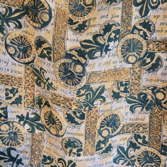 Annie Alexander vintage women's green fleur-de-lis 100% silk blouse size small - Picture 11 of 15